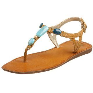 R2 Womens Nicoya Flat Sandal,Natural,6 M Shoes