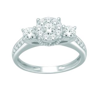 10k White Gold 1ct TDW Imperial Diamond Engagement Ring (H I, I2
