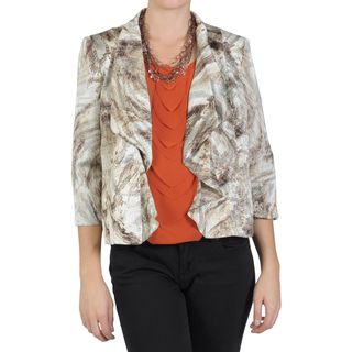 Perceptions Womens Lined Open Front Cropped Jacket