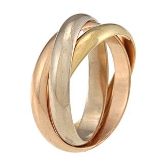 Cartier 18k Tri color Gold Classic Trinity Ring
