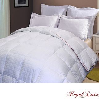 Royal Luxe 300 Thread Count Square Check Down Alternative Comforter