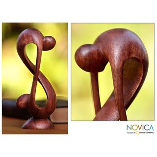 Wood Indivisible Love Statuette (Indonesia)