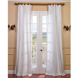 Signature Lily White Textured Silk 120 inch Curtain Panel