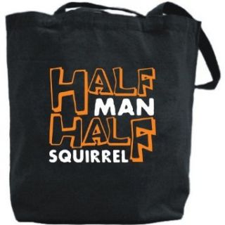 Canvas Tote Bag Black  Half Man , Half Squirrel  Animals