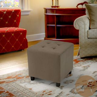 Christopher Knight Home Tufted Taupe Microfiber Cube Ottoman