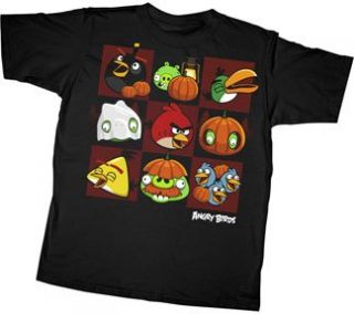Angry Birds Halloween Squares Youth T shirt Tee Clothing