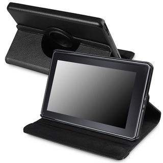 Black 360 degree Leather Swivel Case Version 2 for  Kindle Fire