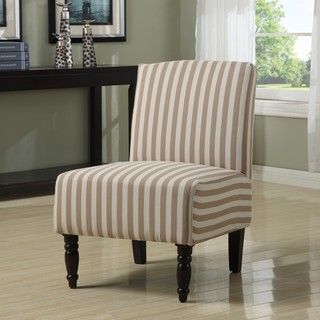 Lola Taupe Linen Stripe Armless Chair