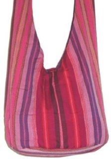 Big Pink Striped Casual Shoulder Bag Clothing