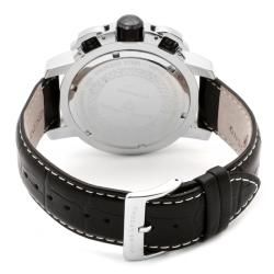 Swiss Legend Mens Scubador Black Dial Black Leather Chronograph Watch