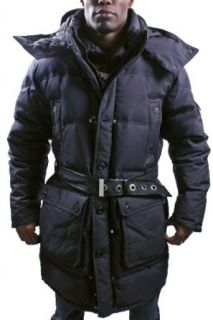 Mens Sean John Hoded Winter Coat Black 3XL Clothing