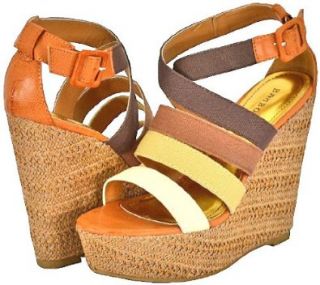 Bamboo Dorothy 06 Brown Multi Women Wedge Sandals: Shoes