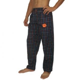Mens NCAA Clemson Tigers Plaid Cotton Sleepwear / Pajama