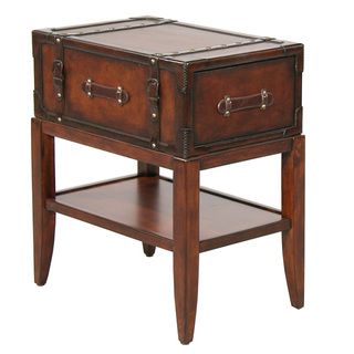 Gracie Leather Accent Chairside Table