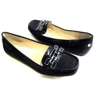 KLEIN RICKI MOCCASIN MINI SQUARE PRINT BLACK WOMENS SIZE 8 M Shoes