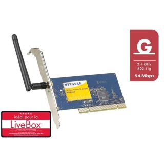 Carte réseau PCI WiFi 802.11g 54 Mbps   Idéal pour LiveBox