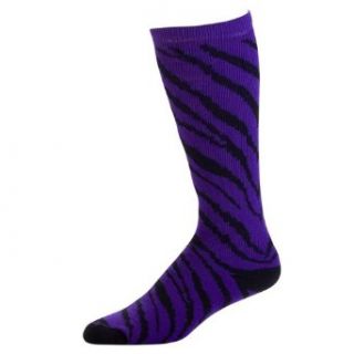 Pizzazz Women Size 5 10 Purple Zebra Stripe Knee Hi Socks