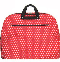 Red White Black Small Polka Dots Print Garment Bag Travel