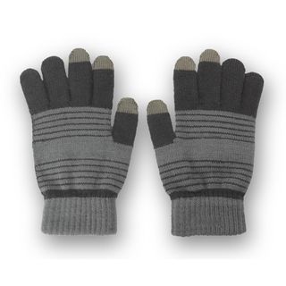 Solegear Mens Grey Stripe Touch Screen Smart Gloves