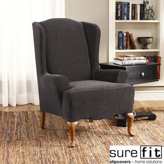 Stretch Links 1 Piece Wing Chair Slipcover