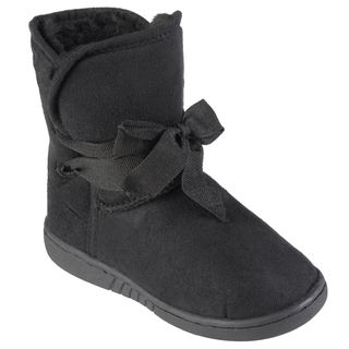 Journee Collection Kids Kuggy Faux Fur Lined Ribbon Accent Boots