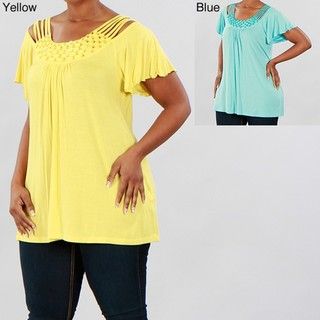 Kaelyn Max Womens Colorful Plus Size Spring Top
