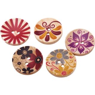 Hand painted Wooden Buttons (Case of 100)