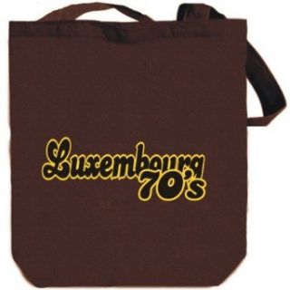 Luxembourg 70s DISCO / RETRO Brown Canvas Tote Bag Unisex