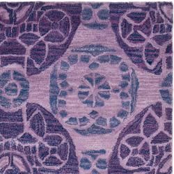Handmade Chatham Treasures Purple New Zealand Wool Rug (4 x 6