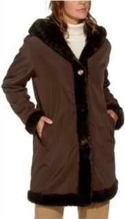 Utex Womens Fun Fur Reversible Coat,Small Clothing