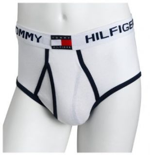Tommy Hilfiger Mens Action Brief, White with Core Navy
