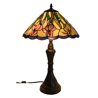 Iris Handcrafted Stained Glass Tiffany Style Table Lamp