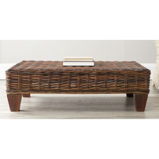 Safavieh Leary Brown Wicker Bench