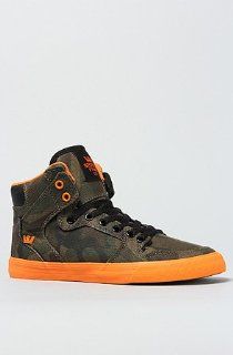  SUPRA The Vaider Sneaker in Camouflage and Orange,8,Orange: Shoes