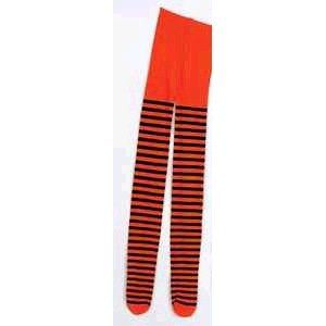 Tights   Adult Orange/Black Stripe Accessory Clothing