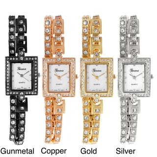 Geneva Platinum Womens Rhinestone Wrap around Bracelet Watch