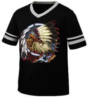 Indian Chief Mens American Indian Ringer T shirt, Native