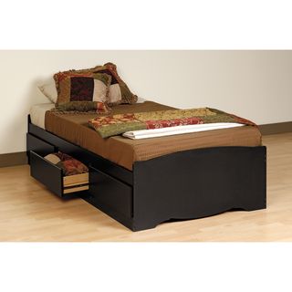Black Twin Mates Platform Storage Bed with 3 Drawers