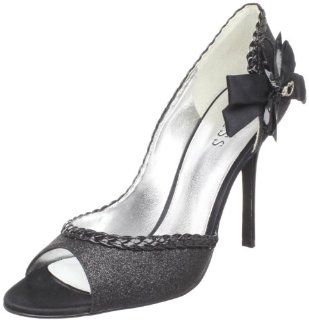 com Guess Womens Evelyna2 Open Toe Pump,Black Leather,10 M US Shoes