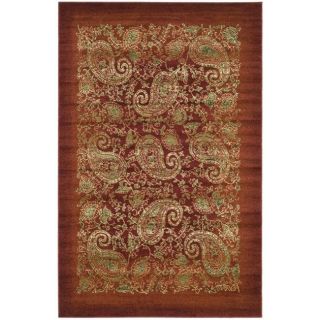 Lyndhurst Collection Paisley Red/ Multi Rug (33 x 53)