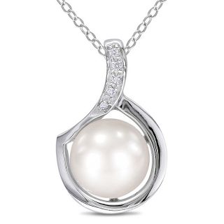 silver fw pearl and diamond necklace 9 10 mm msrp $ 109 89 today $ 43