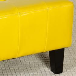 Ethan Childrens Yellow Patent Leather Ottoman