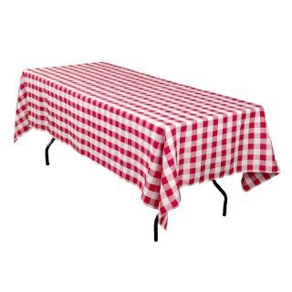 60 x 102 in. Rectangular Tablecloth Red & White Checker