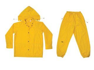CLC Rain Wear R102L Yellow Polyester 3 Piece Rain Suit   Large