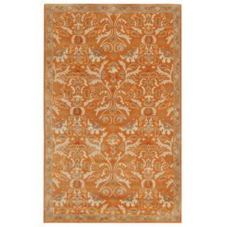 Valgus Hand tufted Orange/ White Wool Rug (96 x 136)