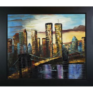 New York Bridge, 1999 Hand Painted Framed Canvas Art Today $159.99