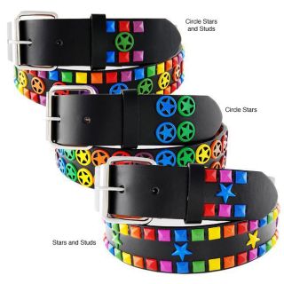Mens Multicolor Stars and Studs Faux Leather Belt Today $12.19