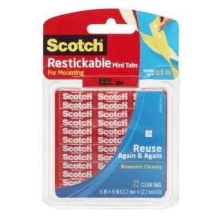 Scotch Restickable Tabs, 0.5 Inch squares, 72 Tabs (R103