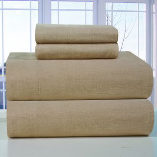 Pointehaven Linen Solid heavy weight flannel sheet set