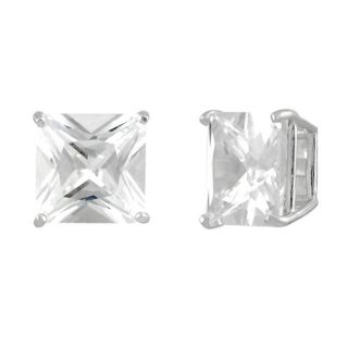 Tressa Sterling Silver Square Clear 9mm CZ Stud Earrings Today $15.99